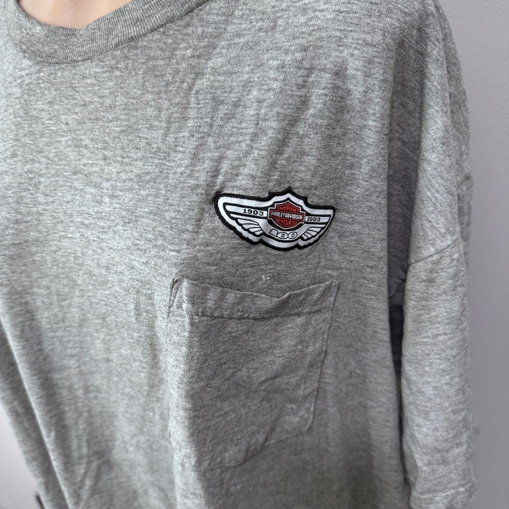 Harley Davidson Motorcycle Gray T-shirt 100 Years Anniversary - Picture 2 of 7